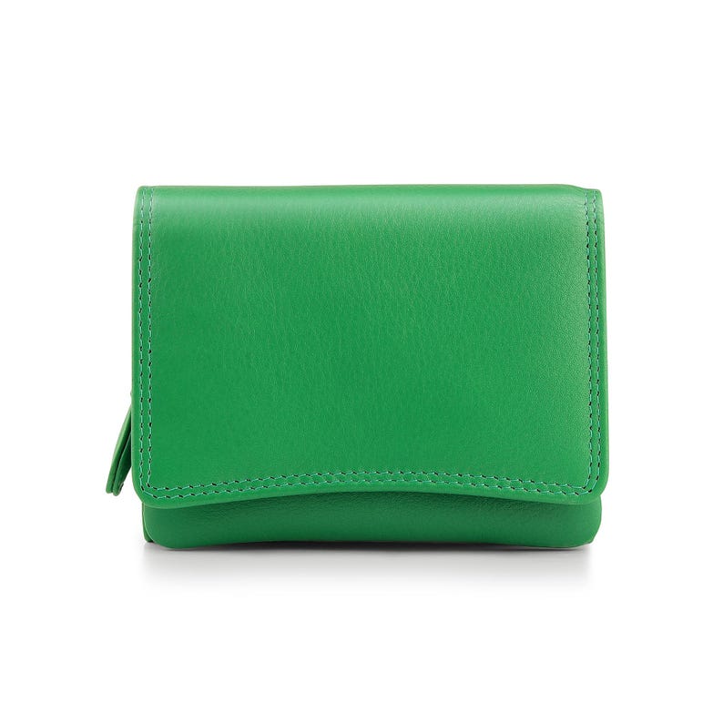 Personalised Wallet for Women RFID Small Leather Coin Purse Compact Card Holder Gift for Her UK Green