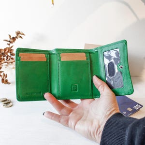 Personalised Wallet for Women RFID Small Leather Coin Purse Compact Card Holder Gift for Her UK image 2