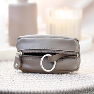 Leather Key Pouch Small Zipper Key Wallet Coin Pouch Keyring Key Holder 7 Colours Gift For Her Him Holiday Birthday image 16