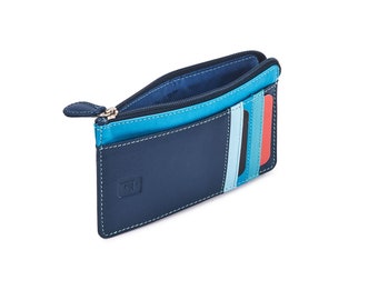 Credit Card Holder and Coin Purse, Small Leather Wallet For Women With Zipped Coin Pouch and Credit Card Sleeves, Unique Gift Ideas For Her