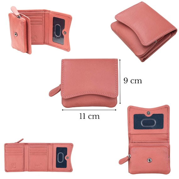 2023 Tri-fold Short Women Wallets With Coin Zipper Pocket Minimalist  Frosted Soft Leather Ladies Purses Female Pink Small Wallet