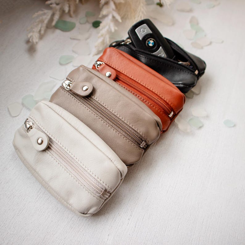 Key Pouch Coin Purse Small Leather Travel Wallet