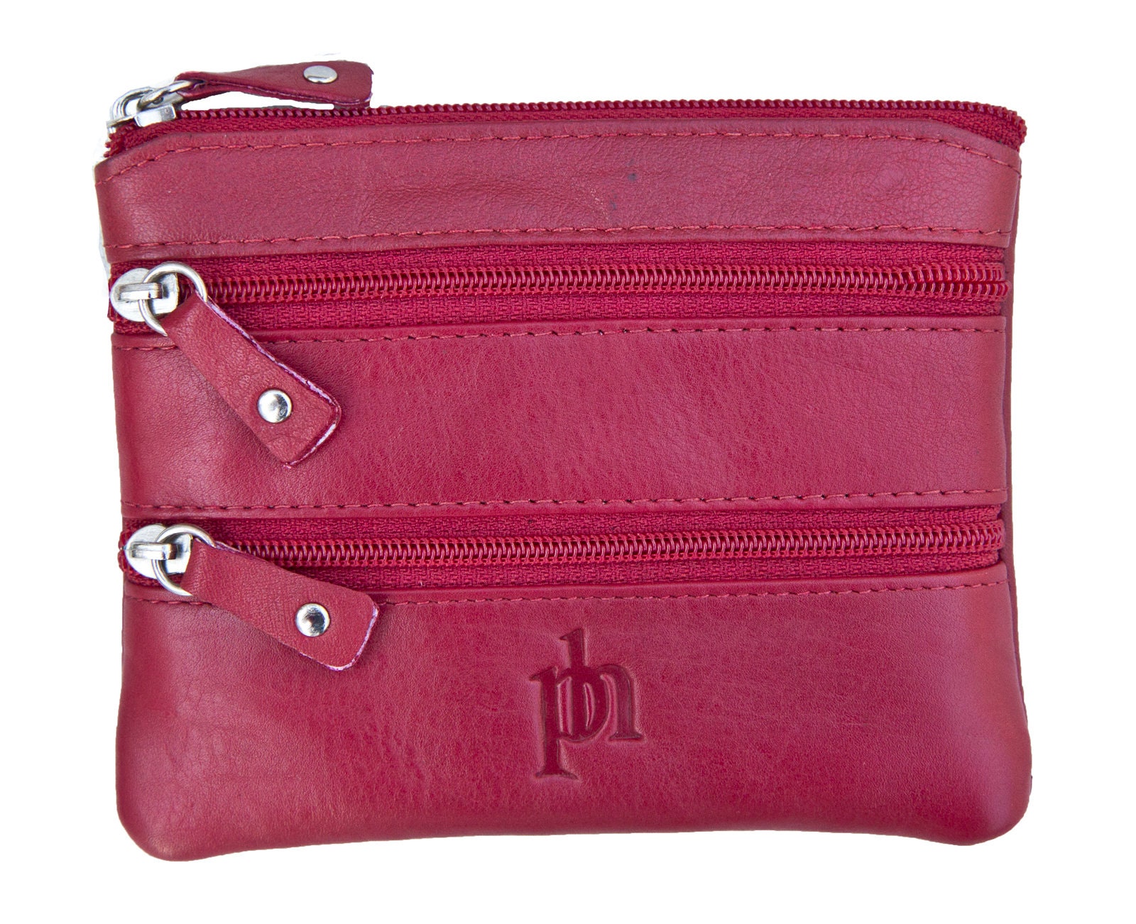 Small Leather Coin Purse Wallet Multi Compartment Change Etsy