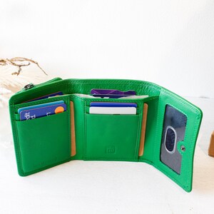 Personalised Wallet for Women RFID Small Leather Coin Purse Compact Card Holder Gift for Her UK image 4