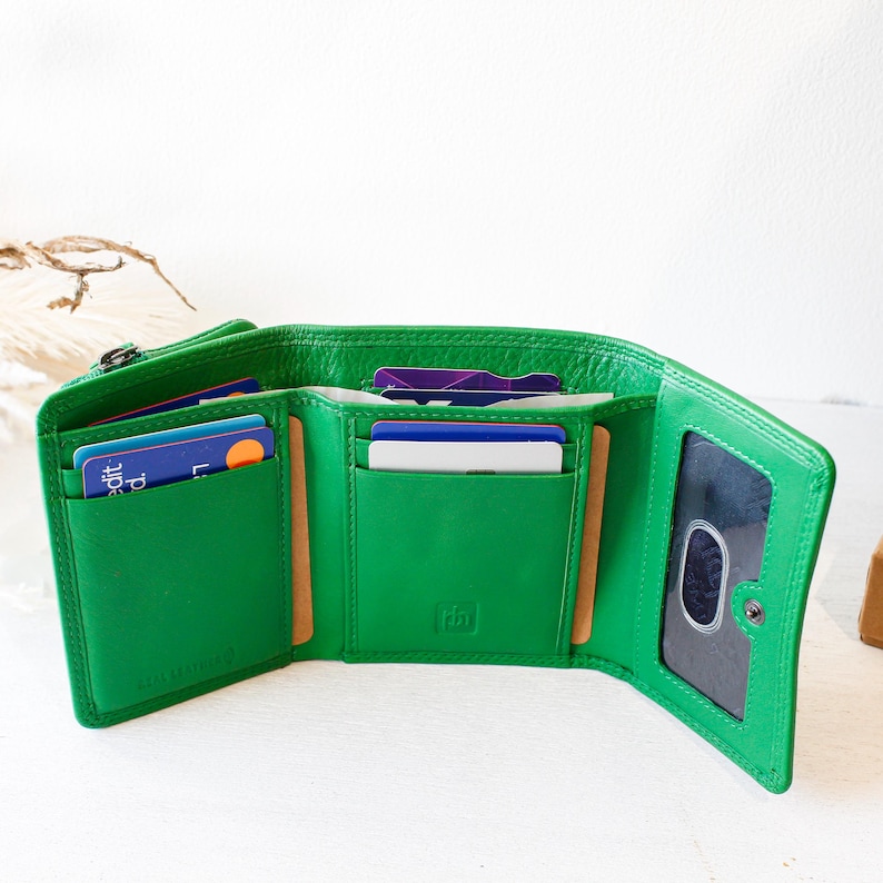 Personalised Wallet for Women RFID Small Leather Coin Purse Compact Card Holder Gift for Her UK image 4