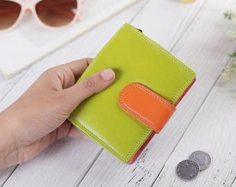 RFID Leather Wallet: Trifold Card Holder with Coin Pouch