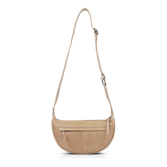 Womens Leather Crescent Crossbody Bag Small Half Moon Shoulder Bag