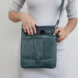 Leder Handtasche Crossbody Tasche für Frauen Leder Geldbörse für Damen Arbeitstasche Echtleder Multi Fach Tasche Organizer Geschenkidee für Sie