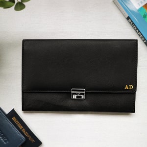 Portefeuille de voyage en cuir, porte-documents de voyage, portefeuille pour passeport, pochette de rangement RFID pour passeport, accessoire de voyage, idée cadeau pour le voyage