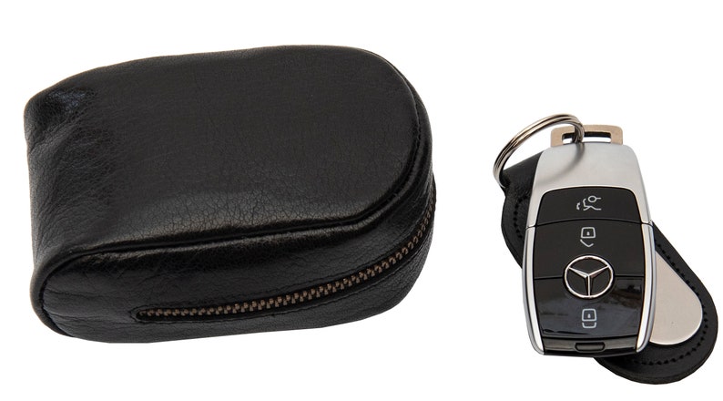 RFID Blocking Secure Zip Round Key Protector Primehide Premium Leather Key Pouch Key Wallet 4824