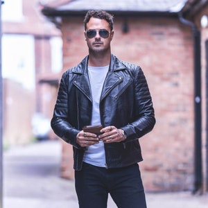 Black Leather Jacket For Men Motorcycle Jacket Steampunk Leather Jacket Mens Leather Biker Jacket Sheepskin Leather Unique Gift Idea For Him
