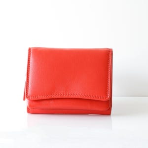 Personalised Wallet for Women RFID Small Leather Coin Purse Compact Card Holder Gift for Her UK Orange