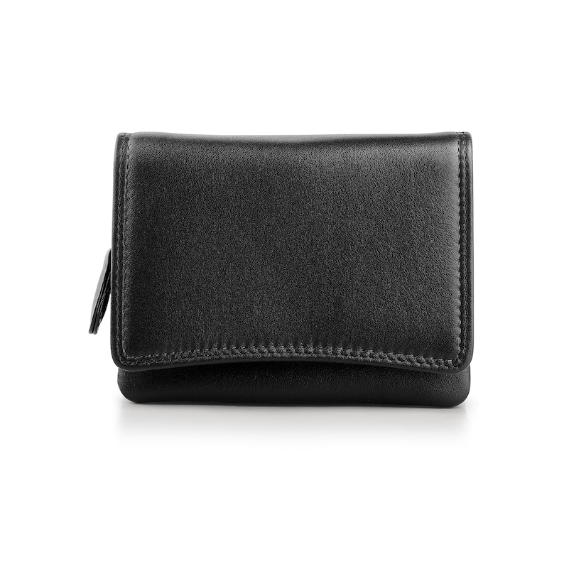 Personalised Wallet for Women RFID Small Leather Coin Purse Compact Card Holder Gift for Her UK Black