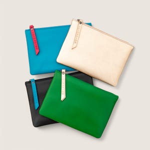 Borsa da viaggio con cerniera in morbida pelle, sottile, piccola borsa per cosmetici, organizer per donne, custodia da viaggio leggera multiuso, regalo per lei, borsa media