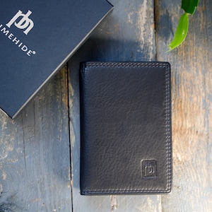 Tarjetero múltiple para hombre, billetera RFID para hombre, tarjetero de cuero, billetera de cuero auténtico, idea de regalo de cuero para hombre, billetera delgada para tarjetas.