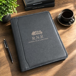 Leather Business Portfolio A4 Conference Folder Personalised Ring Binder Genuine Leather Document Holder Gift For Co Worker