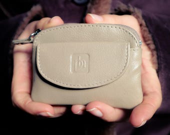 Kleines Ledergeldbörsen-Schlüsseletui mit Reißverschluss, farbenfrohe Mini-Geldbörse mit Schlüsselanhänger, kompakter Kleingeldhalter, ideales Geschenk für sie