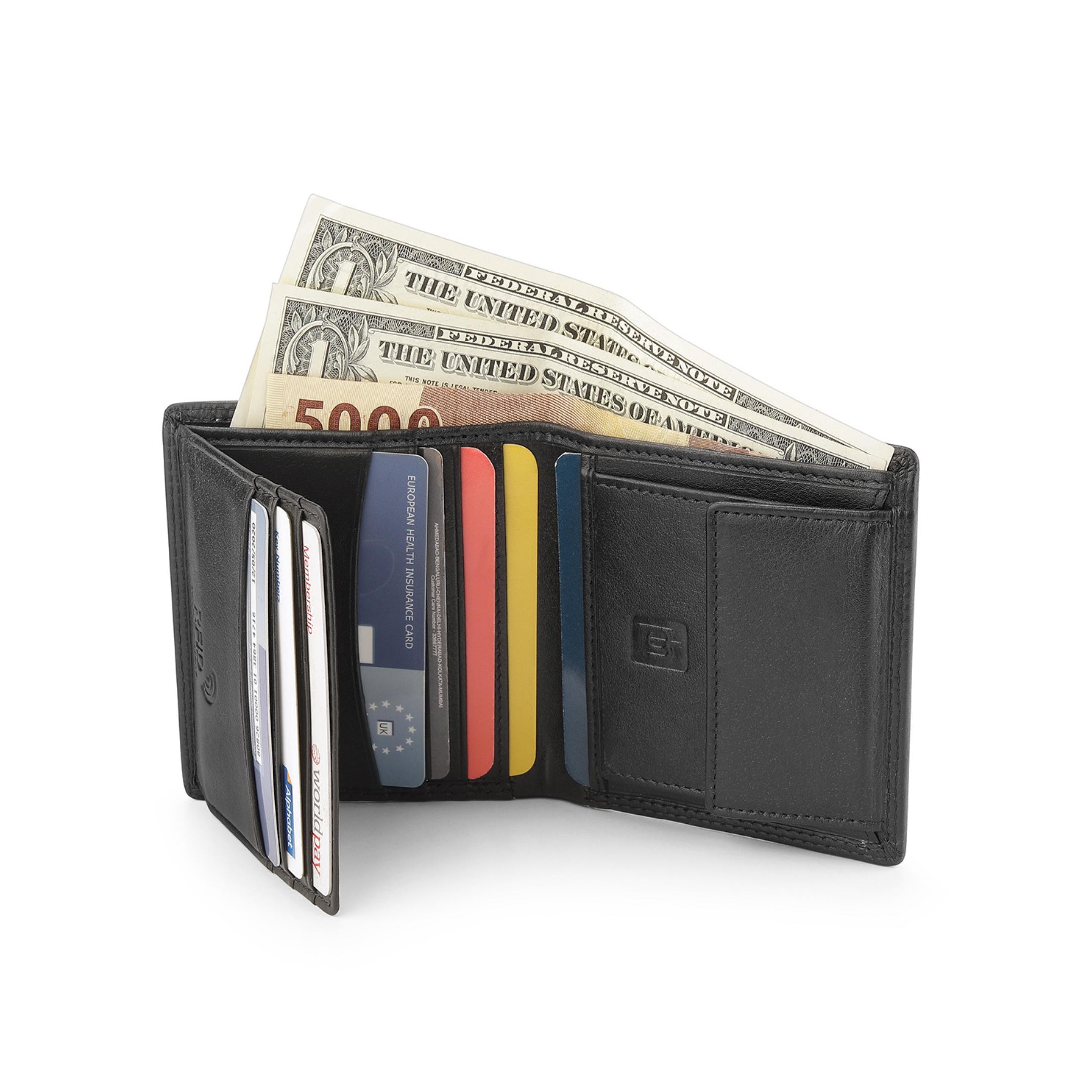 Portafoglio Uomo In Pelle Personalizzato Con Incisione - Bifold Elegante Con Blocco RFID, Regalo Per Marito O Papà, Colore Nero - 2