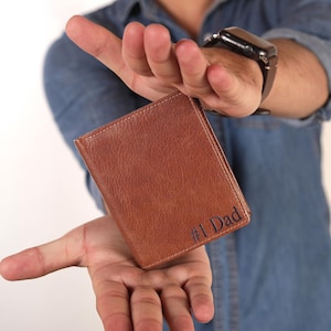 Porte-cartes en cuir pour homme, porte-cartes de crédit, porte-monnaie et porte-cartes RFID pour homme, petite idée cadeau en cuir pour mari