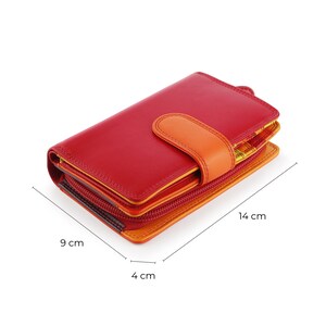 Rainbow Leather Purse For Women RFID Colourful Bifold Wallet Personalised Initials Gift For Her Birthday Holiday Pride image 6