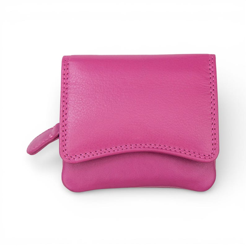 Personalised Wallet for Women RFID Small Leather Coin Purse Compact Card Holder Gift for Her UK Pink
