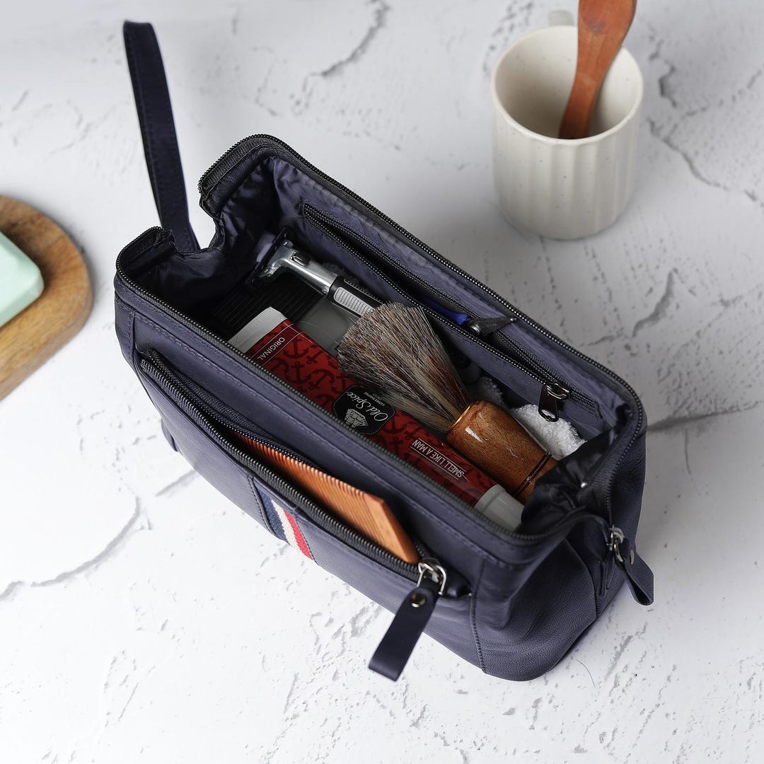 Wash Bag for Men Travel Kit Toiletry Storage Bag Toiletry Leather ...