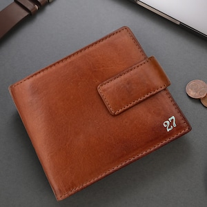 Carteira de couro masculina com bolso para moedas, carteira grande masculina, carteira RFID, carteira minimalista, carteira com bolso para moedas com zíper, presente, dobrável