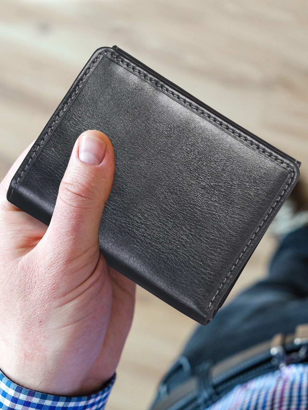 Personalized Mens Wallet Leather, Mens Wallet With Coin Pocket