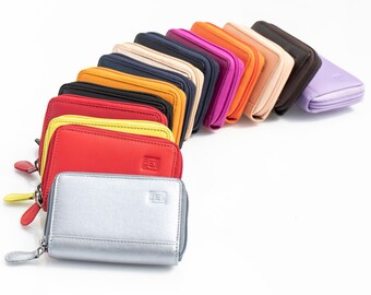 Porte-cartes de crédit pour femmes, Porte-cartes RFID pour femmes, Mini portefeuille de voyage, Cadeau fait main, Petit porte-cartes en cuir, Cadeau pour elle, PRIMEHIDE