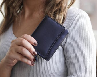 Small Leather Trifold Wallet: RFID Protected Mini Purse