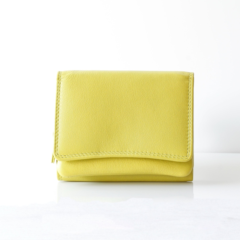 Personalised Wallet for Women RFID Small Leather Coin Purse Compact Card Holder Gift for Her UK Lime