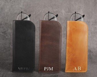 Personalised Glasses Case Soft Leather Pouch For Eyeglasses Custom Sleeve For Sunglasses Holder