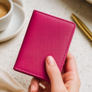 Travel Pass Holder Slim Card Wallet Credit Cardholder Travel Gift Idea For Women Oyster Card Holder ID Wallet Soft Leather Cardholder RFID
