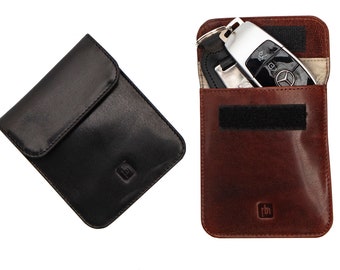 Handmade Leather Key Holder, Premium Soft Leather Key Pouch with RFID, Gift For Him