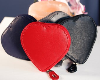 Heart Pouch, Coin Purse For Women, Heart Shaped Coin Purse, Mother's Day Gift For Her, PRIMEHIDE Leather Heat Coin Purse, Wallet For Women