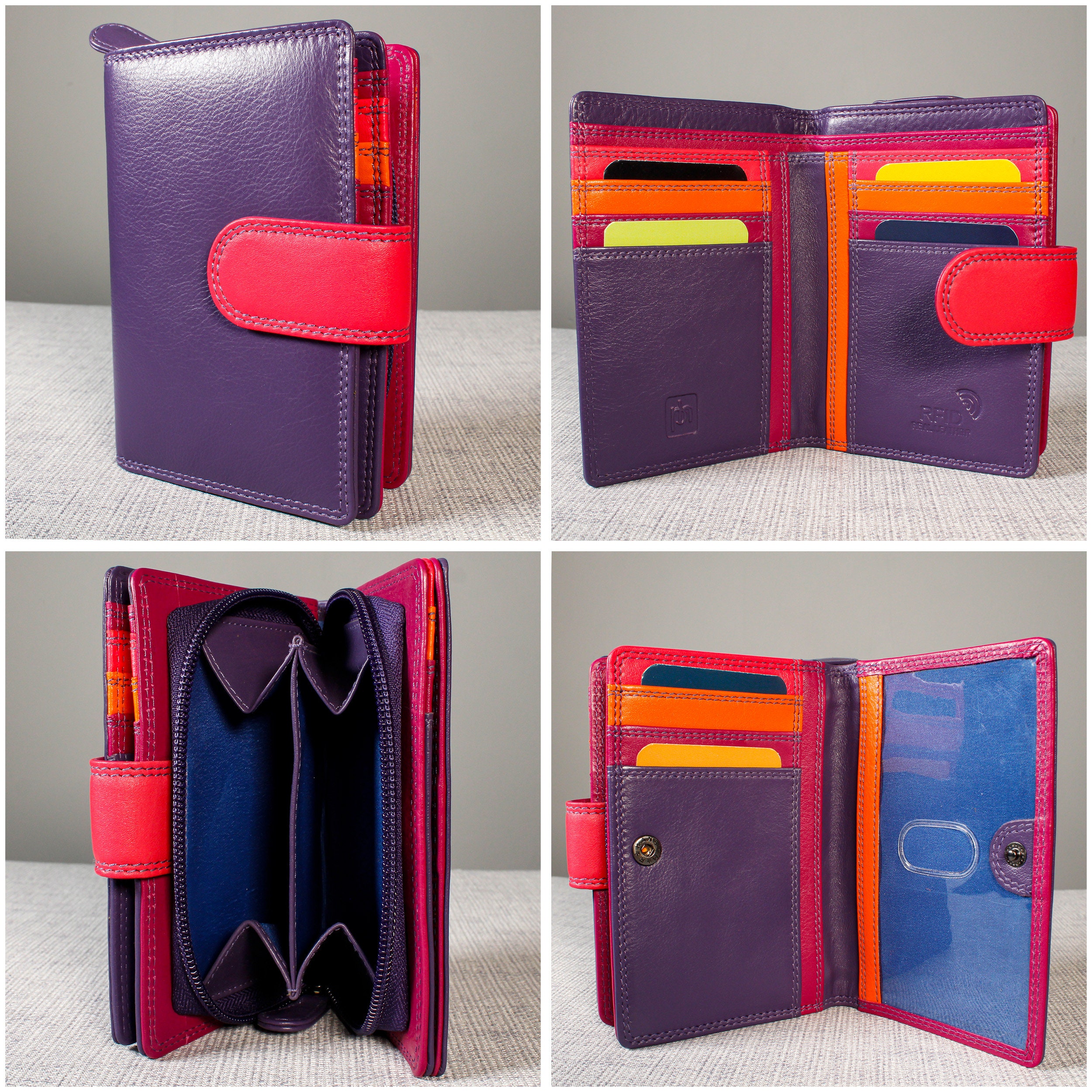 Buy Women's RFID BLOCKING Purple Leather Wallet Ladies Purse With Coin  Pocket Pouch ID Window and Credit Card and Key Holder 5545 Online in India  - Etsy