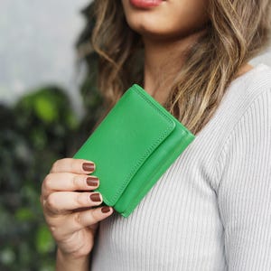 Personalised Wallet for Women RFID Small Leather Coin Purse Compact Card Holder Gift for Her UK image 6