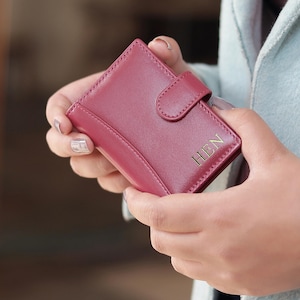 Kartenhalter RFID Mini Brieftasche für Frauen Benutzerdefinierte personalisierte Geschenkidee für sie Kreditkartenhalter Kleine Geldbörse für Frauen