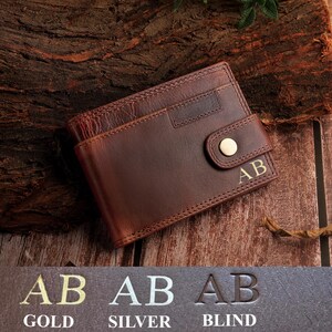Regalos personalizados para hombres Cartera de cuero Regalo hecho a mano Cartera triple Tarjetero RFID Monedero Monedero Cartera personalizada para hombres