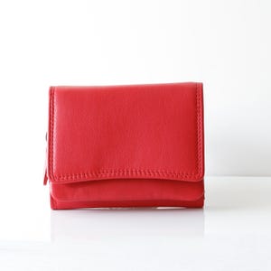 Personalised Wallet for Women RFID Small Leather Coin Purse Compact Card Holder Gift for Her UK Red