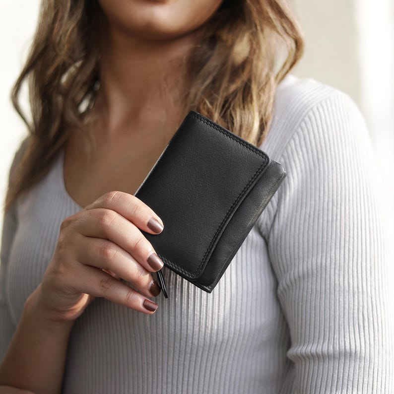 Personalised Wallet for Women RFID Small Leather Coin Purse Compact Card Holder Gift for Her UK image 11