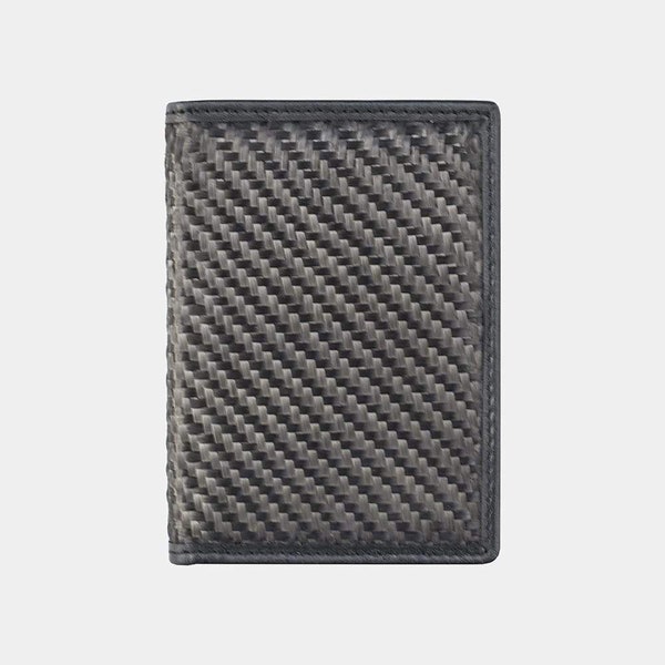 Primehide Carbon Fibre And Leather Mens Card Wallet - Super Secure RFID Blocking - Gents