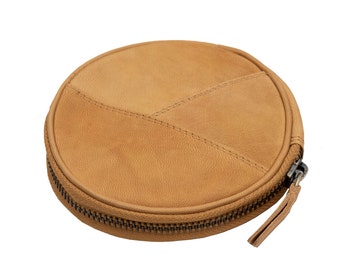 Leather coin purse In round shape in different colors
