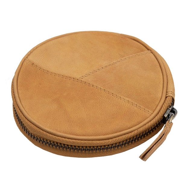 Leather coin purse In round shape in different colors