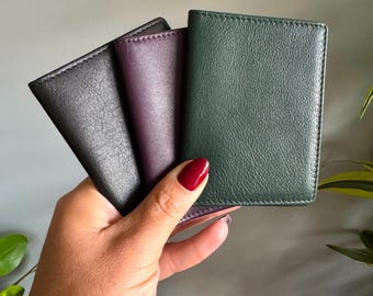 Personalised Wallet Monogram Initials Leather Card Holder RFID Blocking