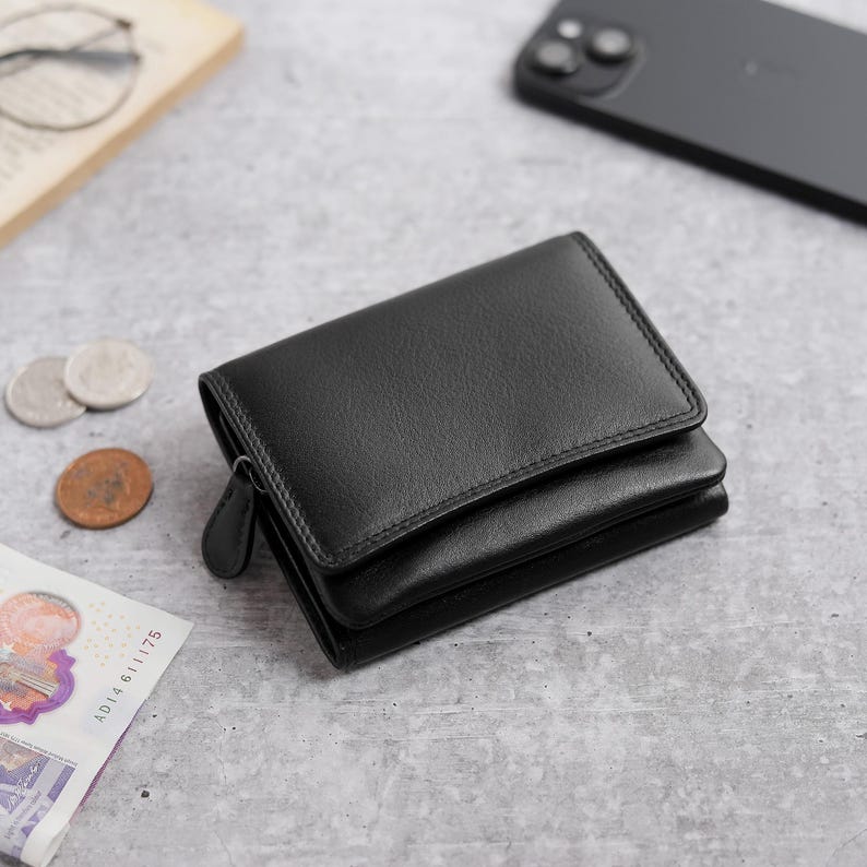 Personalised Wallet for Women RFID Small Leather Coin Purse Compact Card Holder Gift for Her UK image 10