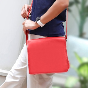 Organizador de bolsos para mujer, bolso de hombro con múltiples compartimentos, bolso cruzado de cuero, ideal como regalo de aniversario.