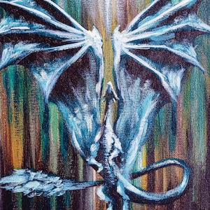 Renacido, impresión giclée firmada de dragón de 9x12, arte mural de fantasía de dragón ascendiendo, regalo para amantes de los dragones