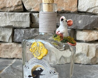 Witchy Bottle - Original Art Bottle  (Mouse in Moss I)