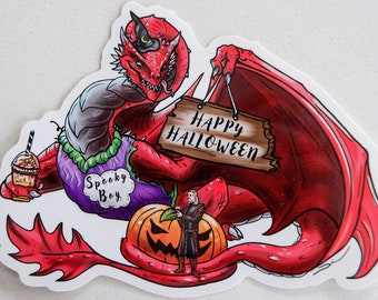 Caraxes & Daemon Targaryen - premium halloween sticker